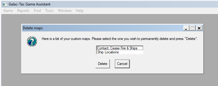 Save map delete pop-up